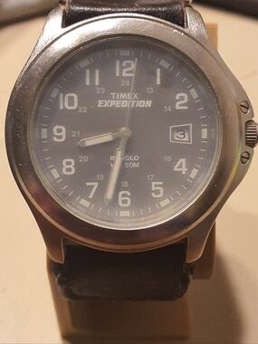Timex Expedition Silver/Gray Nylon Metal Field Watch w/Date